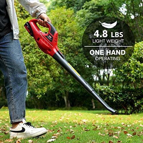 MZK Cordless Leaf Blower,20V Battery Powered Leaf Blower for Lawn